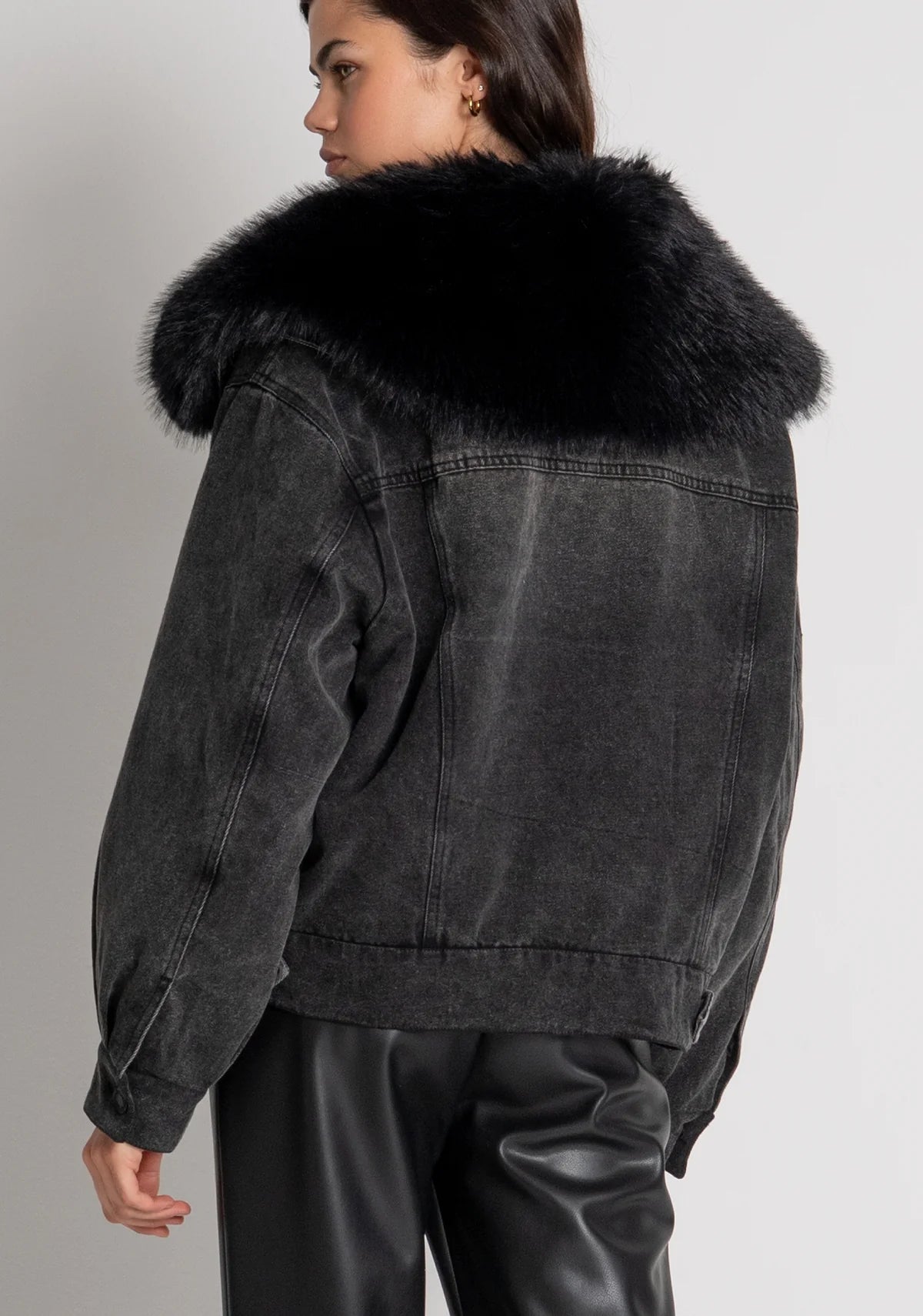 Chaqueta denim con pelo