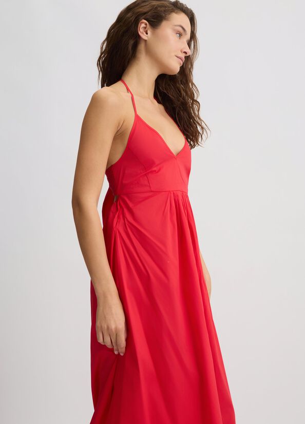 VESTIDO LARGO DE POPELIN