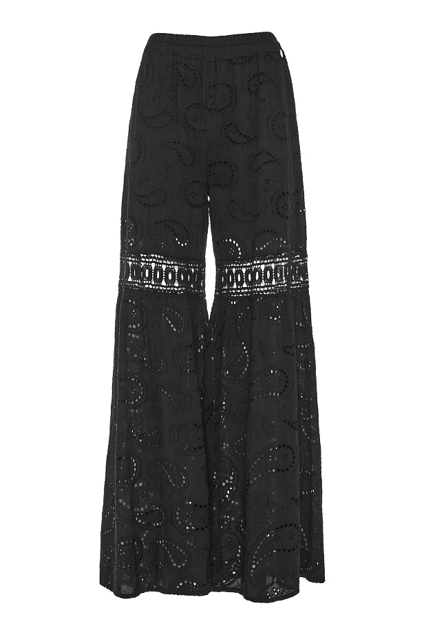 PANTALÓN NEGRO BORDADO