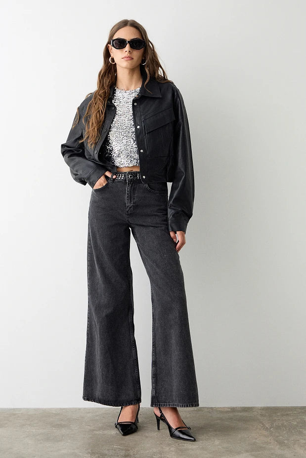 CHAQUETA ECOPIEL CORTA