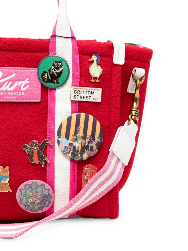BOLSO TOTE ROJO PARCHES KURT GEIGER