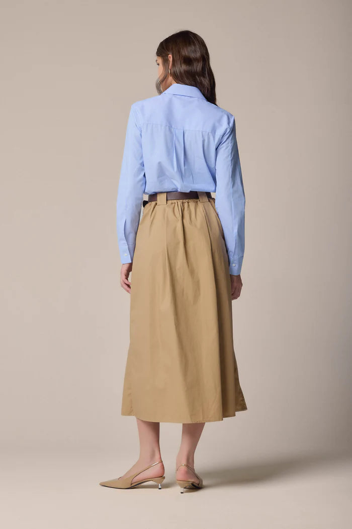 VESTIDO ELEGANTE CON CAMISA Y FALDA