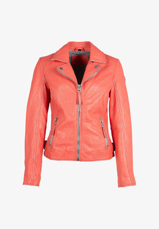 CHAQUETA CUERO CORAL