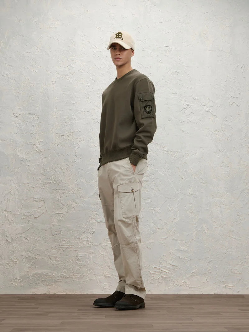 SUDADERA ALGODÓN Y SCUBA DUNWELL BLAUER