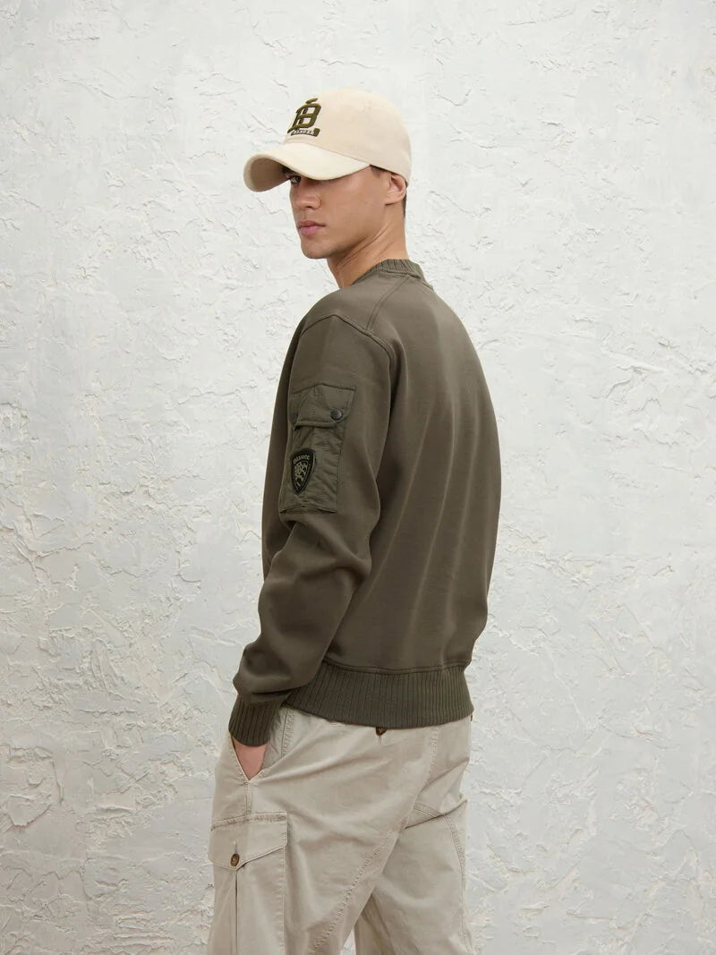 SUDADERA ALGODÓN Y SCUBA DUNWELL BLAUER