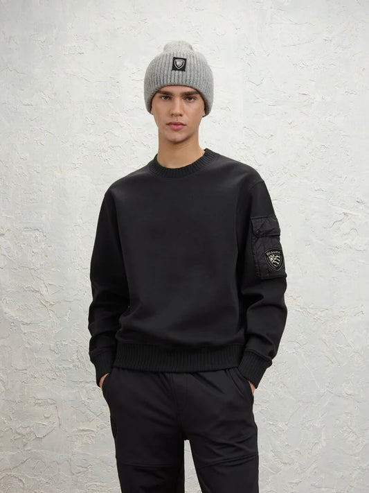 SUDADERA ALGODÓN Y SCUBA DUNWELL BLAUER