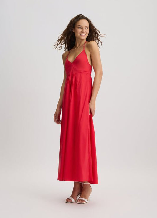 VESTIDO LARGO  DE POPELIN