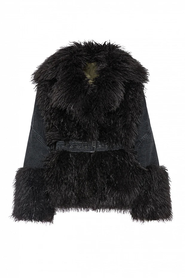 Chaqueta con pelo sintético