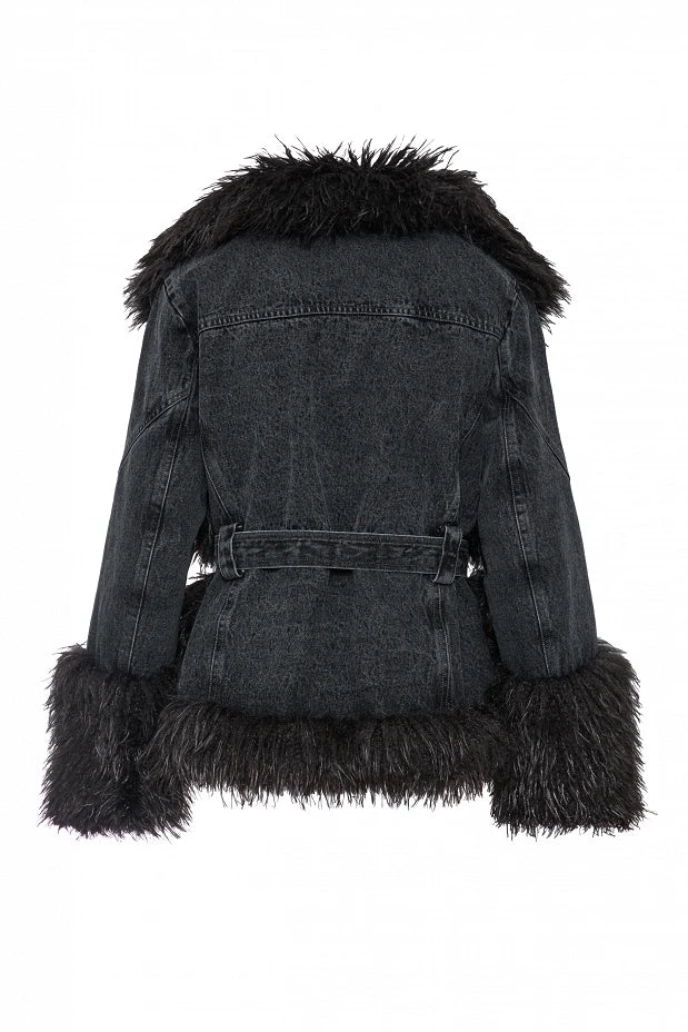 Chaqueta con pelo sintético