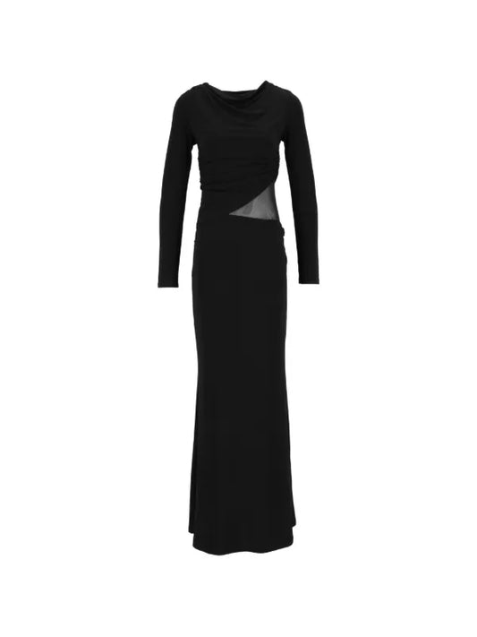 Vestido largo con transparencias