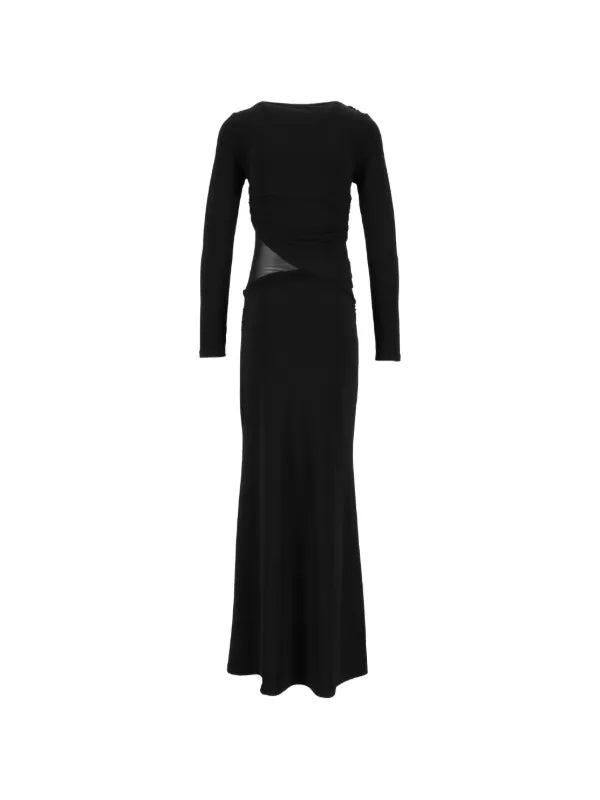 Vestido largo con transparencias