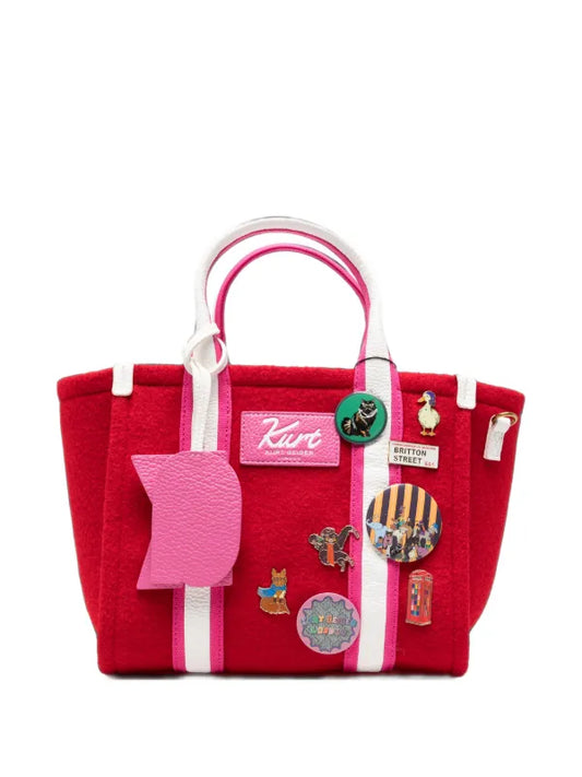 BOLSO TOTE ROJO PARCHES KURT GEIGER