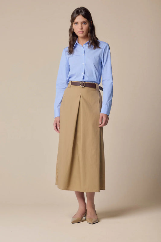 VESTIDO ELEGANTE CON CAMISA Y FALDA