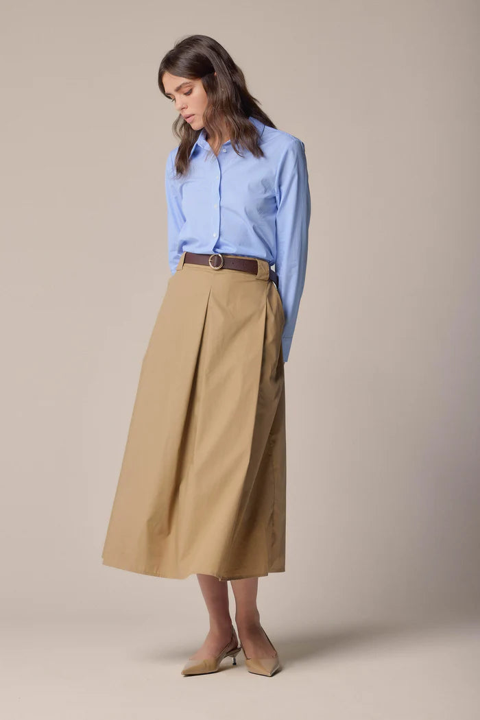 VESTIDO ELEGANTE CON CAMISA Y FALDA