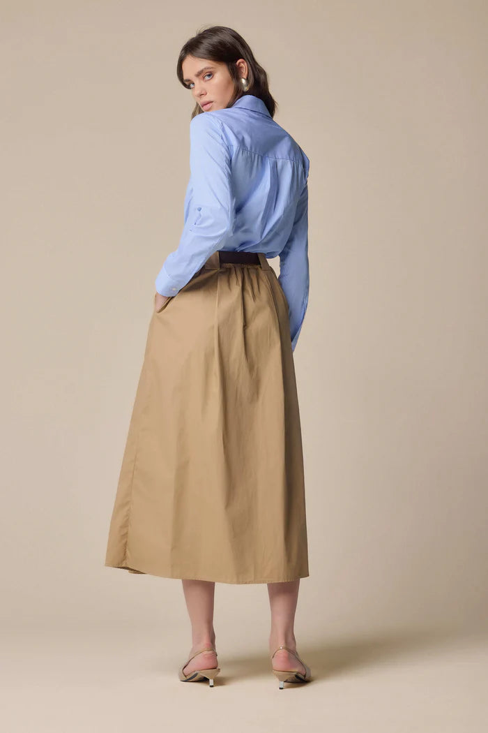 VESTIDO ELEGANTE CON CAMISA Y FALDA