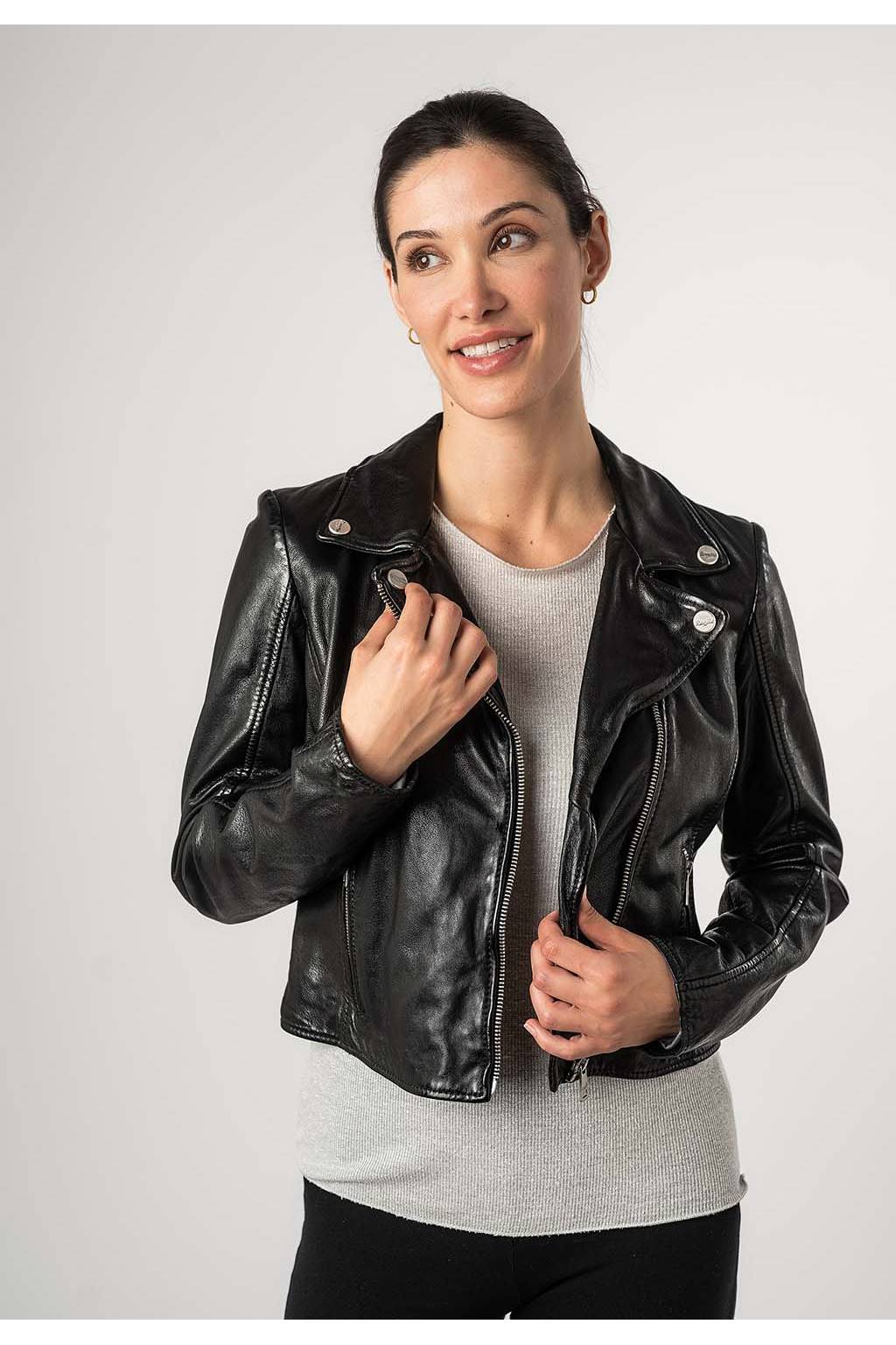 CHAQUETA CUERO NEGRO
